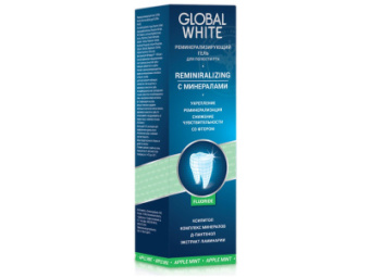 Реминерализирующий гель яблоко со фтором GLOBAL WHITE 40мл